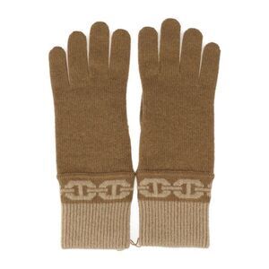 Hermes "heaven" Gloves H232006g 99% Cashmere 1% Elastane Chartaigne Biscuit